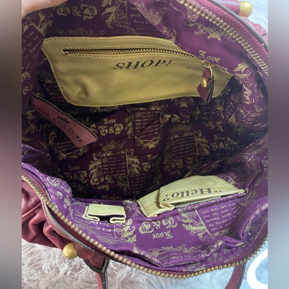 Y2K Juicy Couture Leather Plum Purple Red Handbag - Picture 7 of 7